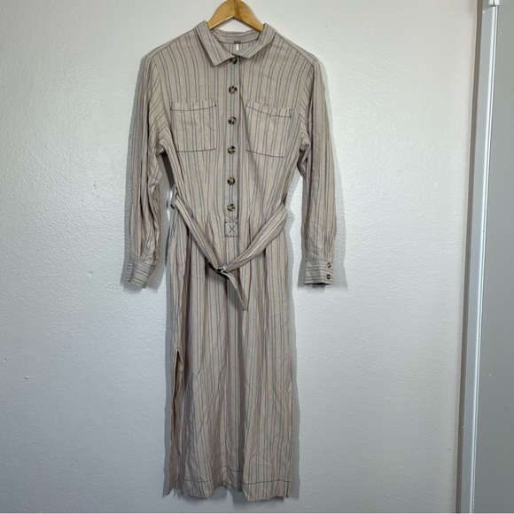 Free People Cream Audrey Midi Stripe Dress - Picture 3 of 14